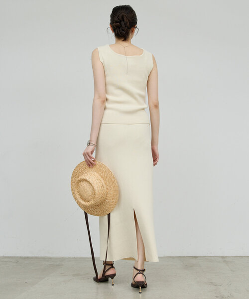 GALLARDAGALANTE（ガリャルダガランテ）の「【セットアップ対応】リブタイトスカート（スカート・レディース・ベージュ/ブラック・FREE）」の16枚目の写真