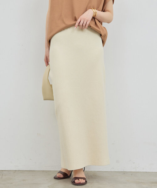 GALLARDAGALANTE（ガリャルダガランテ）の「【セットアップ対応】リブタイトスカート（スカート・レディース・ベージュ/ブラック・FREE）」の17枚目の写真