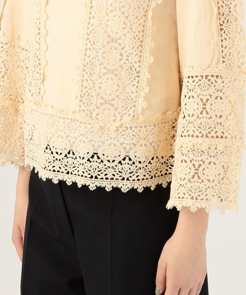 BY MALENE BIRGER（バイマレーネビルガー）の「BY MALENE BIRGER DONNA レースエンブロイダリーブラウス（シャツ/ブラウス・レディース・ライトベージュ/ブラック・34）」の4枚目の写真
