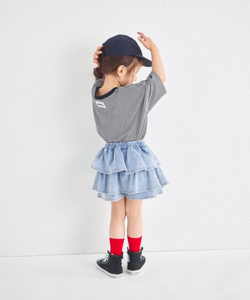 pairmanon(ペアマノン)の「ビックシルエット バックタグ付き 細ボーダー 半袖Tシャツ(Tシャツ/カットソー・キッズ・ブラック/ブルー/レッド/ブラウン・100/110/120/130/140/150/90)」の8枚目の写真