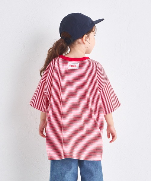 pairmanon(ペアマノン)の「ビックシルエット バックタグ付き 細ボーダー 半袖Tシャツ(Tシャツ/カットソー・キッズ・ブラック/ブルー/レッド/ブラウン・100/110/120/130/140/150/90)」の11枚目の写真