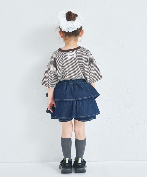 pairmanon(ペアマノン)の「ビックシルエット バックタグ付き 細ボーダー 半袖Tシャツ(Tシャツ/カットソー・キッズ・ブラック/ブルー/レッド/ブラウン・100/110/120/130/140/150/90)」の21枚目の写真