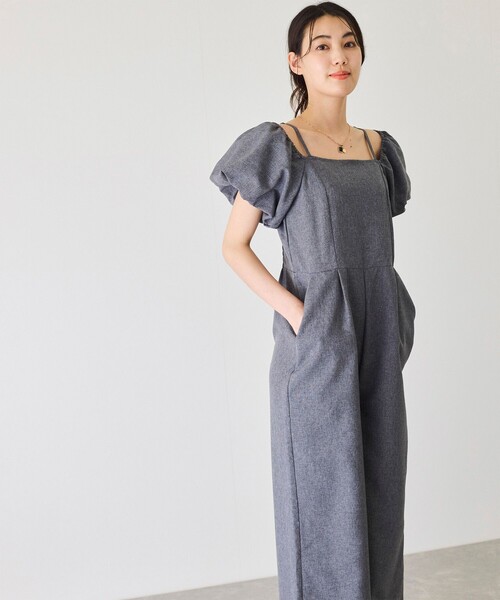Jayro(ジャイロ)の「2WAYオフショルパフスリーブオールインワン(つなぎ/オールインワン・レディース・チャコールグレー/ブラック/ブルー系その他2・M)」の20枚目の写真