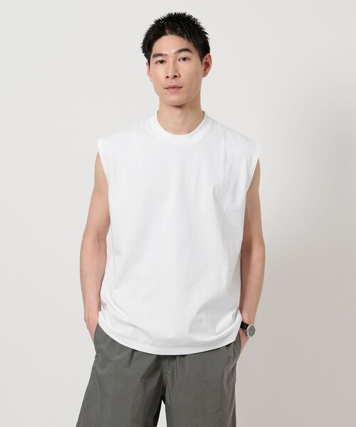 レザレクション　新品　Lサイズ シロ　ノースリーブシャツ SHIRO」スリーブレス(L ホワイト): 靴下/アンダーウェア｜Right