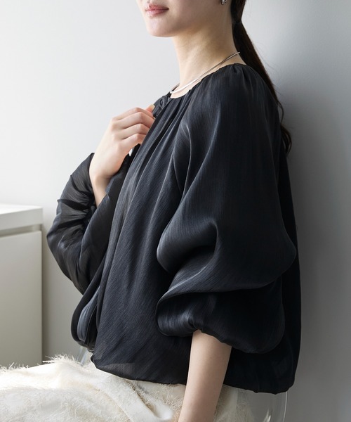 PREFERIR(プレフェリール)の「結婚式 お呼ばれ ボリュームスリーブ ボレロ(M.L,XL)(カーディガン/ボレロ・レディース・ブラック/グレー/ベージュ・FREE/LARGE/X-LARGE)」の5枚目の写真