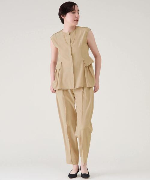 martinique（マルティニーク）の「シルキーファイユバレルパンツ（その他パンツ・レディース・ブラック/ベージュ・1/2）」の11枚目の写真