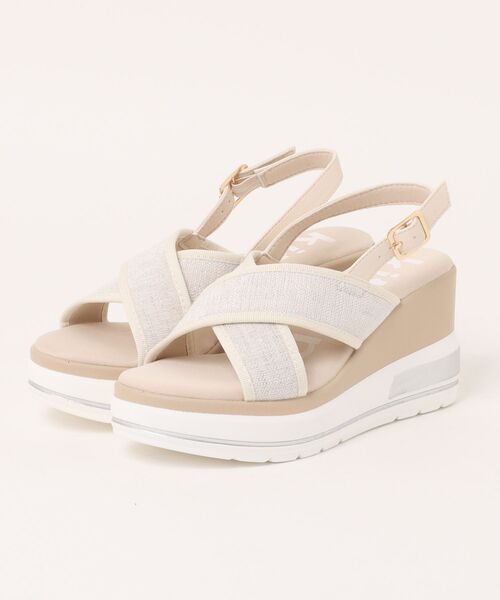 kitson（キットソン）の「kitson キラキラ クロスベルトバックストラップ 厚底サンダル /hsky（サンダル・レディース・ブラック/ベージュ/ライム・MEDIUM/LARGE/X-LARGE/SMALL）」の2枚目の写真