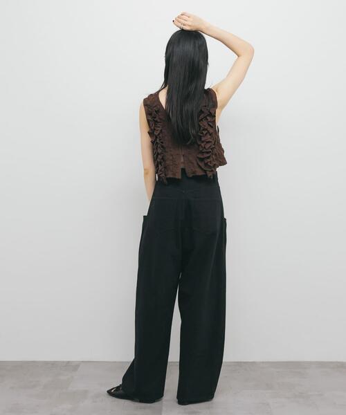 KBF(ケイビーエフ)の「『3サイズ展開』BIGポケットデザインツイルパンツ(その他パンツ・レディース・ブラック/アイボリー/ベージュ・38/36/34)」の12枚目の写真