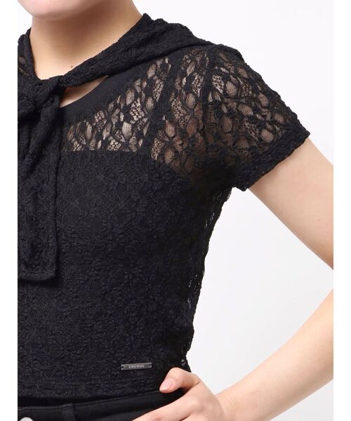 EMODA(エモダ)の「レース2ピーストップ(Tシャツ/カットソー・レディース・ホワイト/グレー/ブラック・FREE)」の9枚目の写真