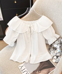 AD2008 00s 丸襟デザイン半袖ブラウス 白 Amazon.co.jp: [STYLE eight] 関西襟 ブラウス シャツ 半袖 長袖