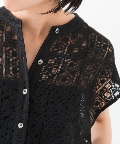 追加4》PEレースフレンチスリーブシャツ（シャツ/ブラウス）｜Spick