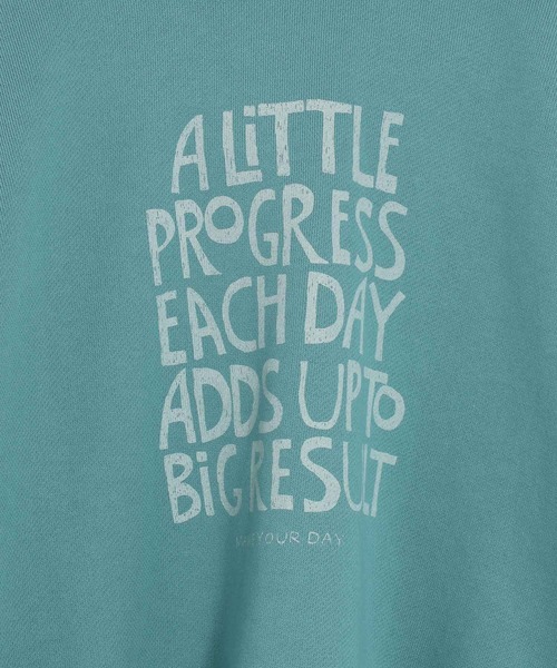 MAKE YOUR DAY（メイクユアデイ）の「毎日コツコツプリント裏毛フーディ■80～140cm（パーカー・キッズ・グリーン/オレンジ・130/140/80/120/110/100/90）」の12枚目の写真