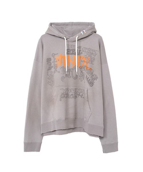Mendrill(メンドリル)の「Mendrill X GS. Distressed Hoodie(スウェット・メンズ・グレー/ブラック/ネイビー・50/48/46/44)」の3枚目の写真
