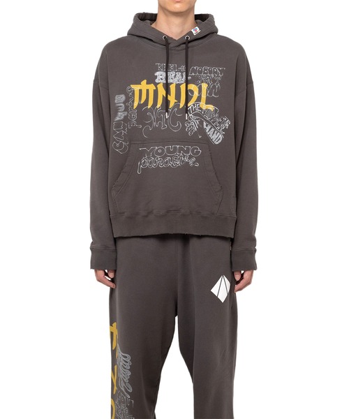 Mendrill(メンドリル)の「Mendrill X GS. Distressed Hoodie(スウェット・メンズ・グレー/ブラック/ネイビー・50/48/46/44)」の5枚目の写真