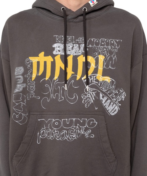 Mendrill(メンドリル)の「Mendrill X GS. Distressed Hoodie(スウェット・メンズ・グレー/ブラック/ネイビー・50/48/46/44)」の19枚目の写真