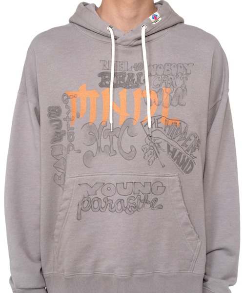 Mendrill(メンドリル)の「Mendrill X GS. Distressed Hoodie(スウェット・メンズ・グレー/ブラック/ネイビー・50/48/46/44)」の14枚目の写真
