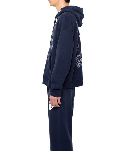 Mendrill(メンドリル)の「Mendrill X GS. Distressed Hoodie(スウェット・メンズ・グレー/ブラック/ネイビー・50/48/46/44)」の18枚目の写真