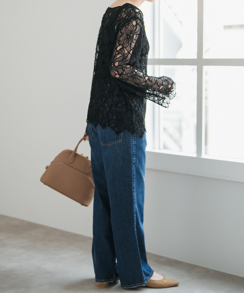 【完売色】Spick and Span モールレースブラウス 完売色】Spick and Span モールレースブラウス