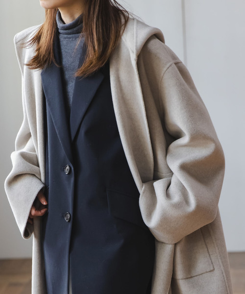 Noble（ノーブル）の「コクーンシルエットオーバージレ（ベスト・レディース・ベージュ/ネイビー・FREE）」の5枚目の写真