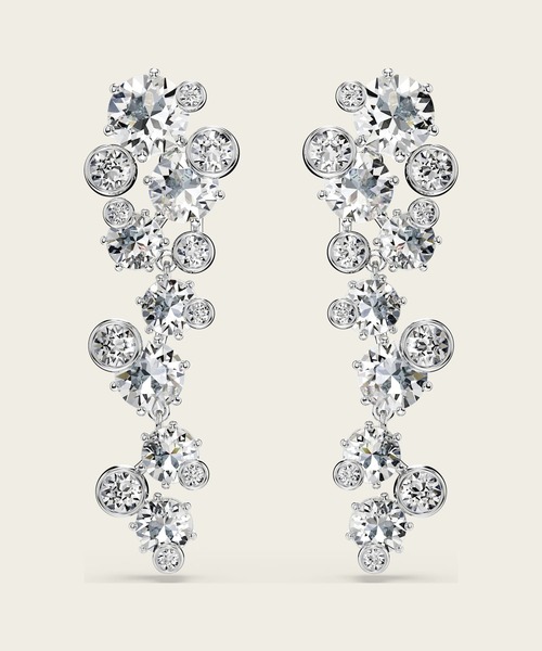 SWAROVSKI(スワロフスキー)の「【公式】【スワロフスキー】Constella ドロップピアス, ミックスカット, ホワイト, ロジウム・プレーティング(ピアス(両耳用)・レディース・ホワイト・ONESIZE)」の1枚目の写真