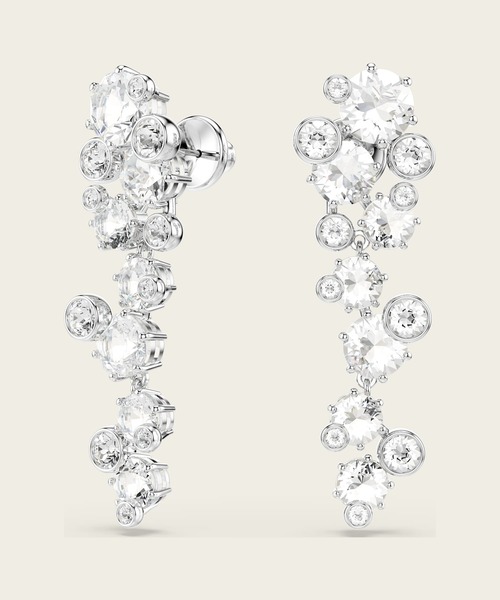 SWAROVSKI(スワロフスキー)の「【公式】【スワロフスキー】Constella ドロップピアス, ミックスカット, ホワイト, ロジウム・プレーティング(ピアス(両耳用)・レディース・ホワイト・ONESIZE)」の3枚目の写真