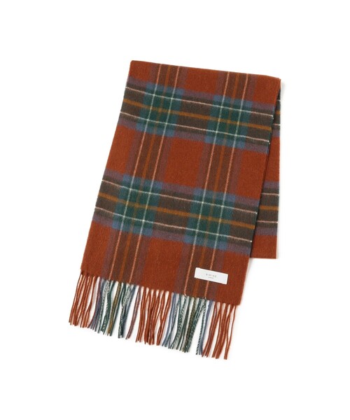 B:MING by BEAMS（ビーミングバイビームス）の「ウール チェック マフラー（ユニセックス）（マフラー・メンズ・ブラウン/ネイビー・ONE SIZE）」の5枚目の写真