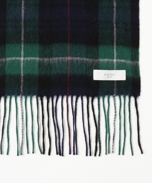 B:MING by BEAMS（ビーミングバイビームス）の「ウール チェック マフラー（ユニセックス）（マフラー・メンズ・ブラウン/ネイビー・ONE SIZE）」の8枚目の写真