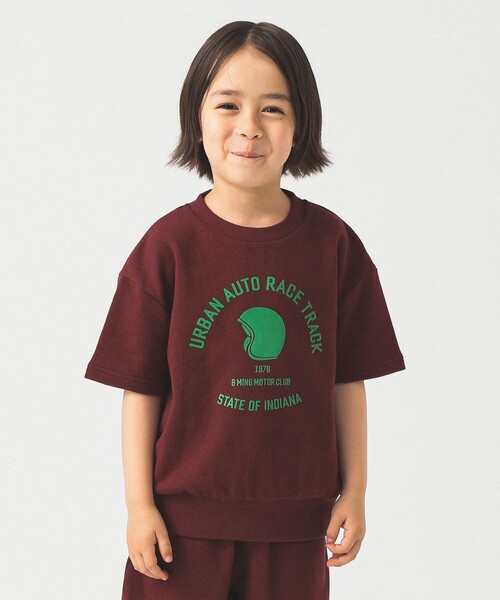 B:MING by BEAMS(ビーミングバイビームス)の「フロントプリント ハーフスリーブ スウェット 2025SS(100~140cm)(スウェット・キッズ・ワイン/ホワイト系その他5・110/100/140/130/120)」の2枚目の写真