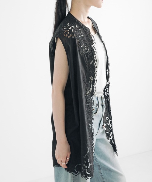 セール】カットワークレース刺繍ジレ（ベスト）｜URBAN RESEARCH