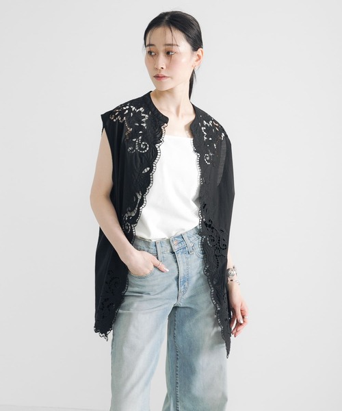 アーバンリサーチ　レースジレ　ベスト セール】カットワークレース刺繍ジレ（ベスト）｜URBAN RESEARCH