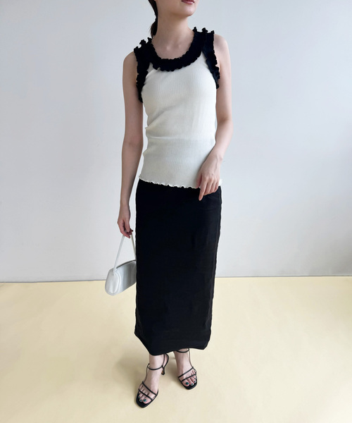 EDIT. FOR LULU（エディットフォールル）の「【OPERA SPORT/オペラスポーツ】フリルタンクトップ（Tシャツ/カットソー・レディース・ホワイト・SMALL）」の5枚目の写真