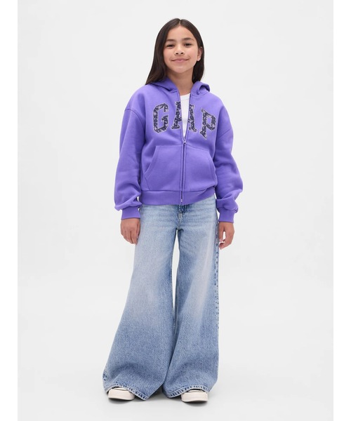 セール】ヴィンテージソフト GAPロゴ ジップアップパーカー (キッズ