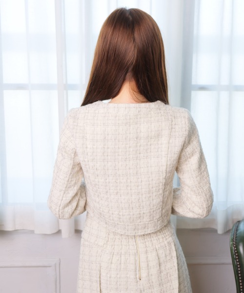 LIPSERVICE（リップサービス）の「ファースリーブツイードクロップドジャケット（テーラードジャケット・レディース・アイボリー/その他1/その他2・S/M）」の8枚目の写真