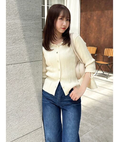 WEB限定カラーあり】アイレットスリーブニットトップス（ニット