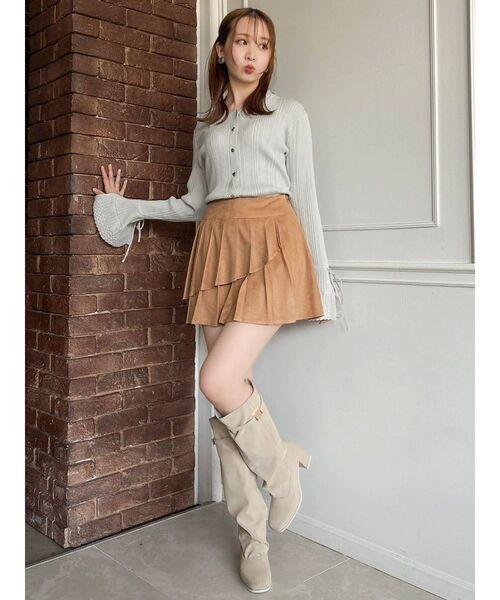 dazzlin（ダズリン）の「【WEB限定カラーあり】アイレットスリーブニットトップス（ニット/セーター・レディース・ブラウン/ネイビー/グレー/アイボリー/ブラック・FREE）」の9枚目の写真