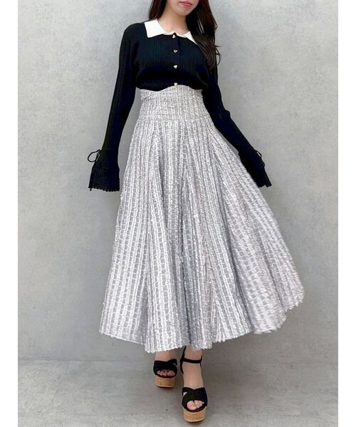 dazzlin（ダズリン）の「【WEB限定カラーあり】アイレットスリーブニットトップス（ニット/セーター・レディース・ブラウン/ネイビー/グレー/アイボリー/ブラック・FREE）」の20枚目の写真