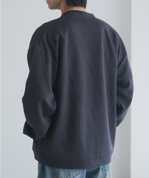 URBAN COLLECTION(アーバンコレクション)の「URBANCOLECTION ふくれジャガード カーディガン(カーディガン/ボレロ・メンズ・ブラック/モカ/チャコールグレー・XL/L/M/S)」の9枚目の写真