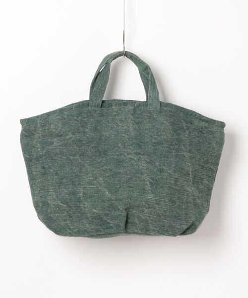 EARTH MADE(アースメイド)の「COTTON LINEN WASH MIX TOTE / M(トートバッグ・レディース・ブラック/ダークグリーン・FREE)」の2枚目の写真