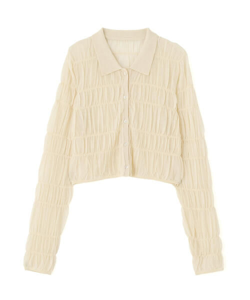 FREE'S MART（フリーズマート）の「◆シアーシャーリングポロカーディガン（カーディガン/ボレロ・レディース・ブルー/ブラウン/ホワイト・FREE）」の4枚目の写真