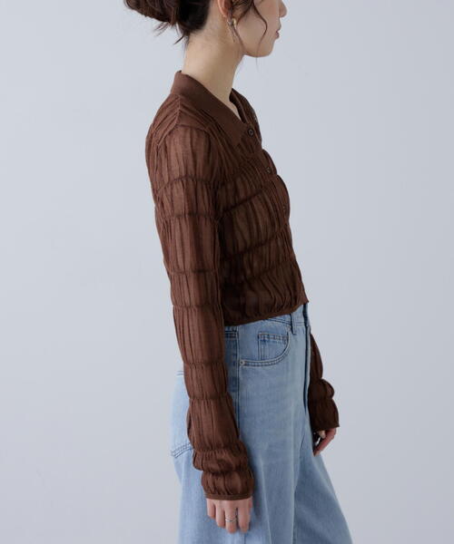 FREE'S MART（フリーズマート）の「◆シアーシャーリングポロカーディガン（カーディガン/ボレロ・レディース・ブルー/ブラウン/ホワイト・FREE）」の19枚目の写真