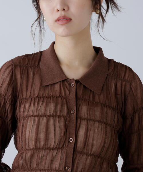 FREE'S MART（フリーズマート）の「◆シアーシャーリングポロカーディガン（カーディガン/ボレロ・レディース・ブルー/ブラウン/ホワイト・FREE）」の21枚目の写真