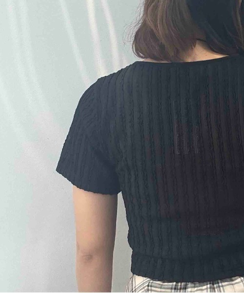 AS KNOW AS plus(アズノゥアズプラス)の「♪レースアップリボン 花柄フリル半袖プルオーバー(Tシャツ/カットソー・レディース・ブルー系/ブラウン系/レッド系/レッド系1/ブラック/ドット/ブルー系1/ブラック系1/ブラック系2/グレー系2・FREE)」の20枚目の写真