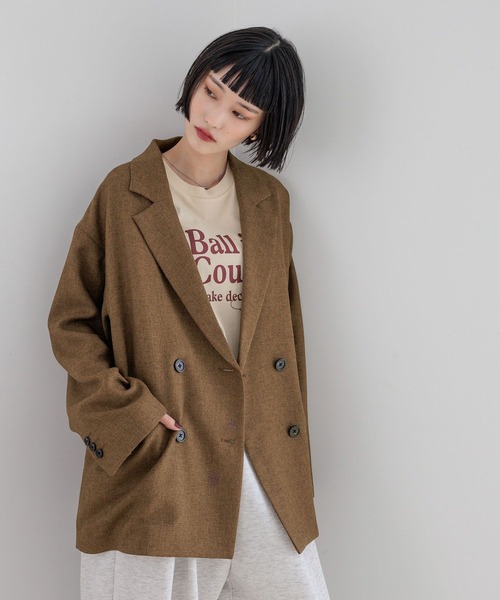 LOWRYS FARM（ローリーズファーム）の「ラナテックダブルジャケット　455400（テーラードジャケット・レディース・チャコールグレー/ベージュ/ブラウン/グレー・FREE）」の22枚目の写真