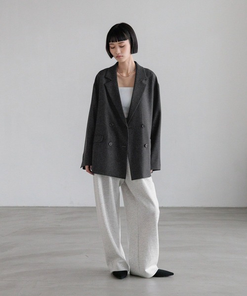 LOWRYS FARM（ローリーズファーム）の「ラナテックダブルジャケット　455400（テーラードジャケット・レディース・チャコールグレー/ベージュ/ブラウン/グレー・FREE）」の5枚目の写真