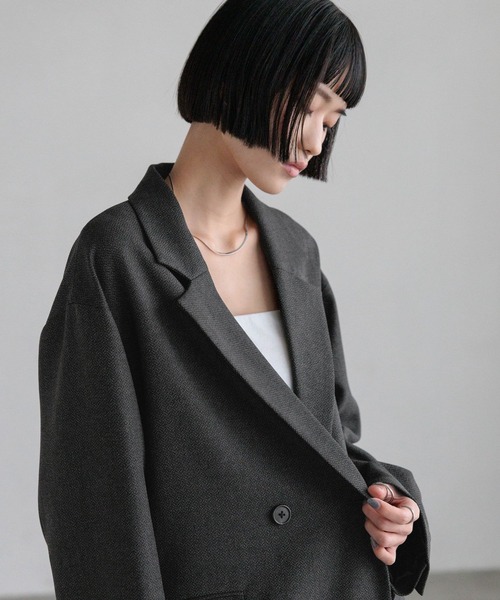 LOWRYS FARM（ローリーズファーム）の「ラナテックダブルジャケット　455400（テーラードジャケット・レディース・チャコールグレー/ベージュ/ブラウン/グレー・FREE）」の10枚目の写真