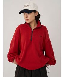60s ハーフジップスウェット　レッド ROOTS ATHLETICS ロゴ スウェット トレーナー XL レッド ビッグ