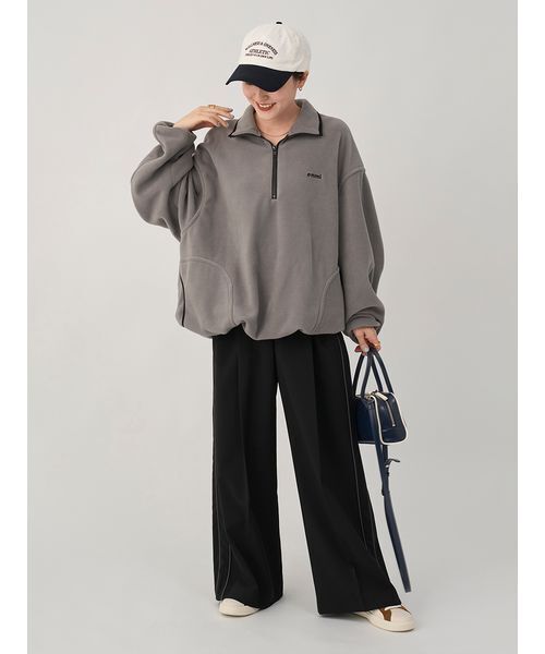 emmi/ エミ　トップス／スウェット eco フリースハーフジッププルオーバー eco フリースハーフジッププルオーバー(スウェット/パーカー