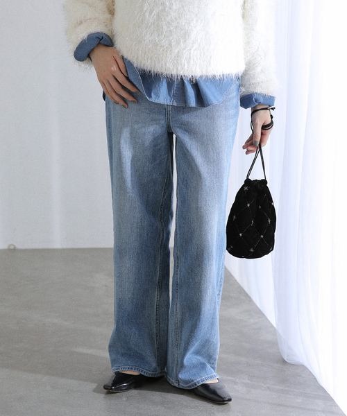 La TOTALITE(ラトータリテ)の「【洗える】Healthy denim/ヘルシーデニム Pink Pepper(デニムパンツ・レディース・サックスブルー/ブルー・21/22/23/24/25)」の1枚目の写真