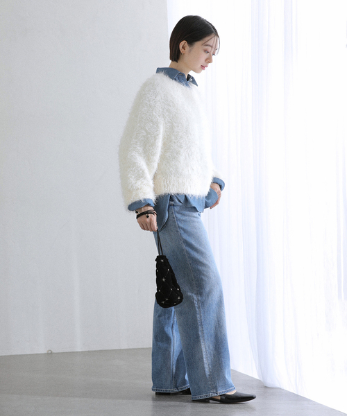 La TOTALITE(ラトータリテ)の「【洗える】Healthy denim/ヘルシーデニム Pink Pepper(デニムパンツ・レディース・サックスブルー/ブルー・21/22/23/24/25)」の4枚目の写真
