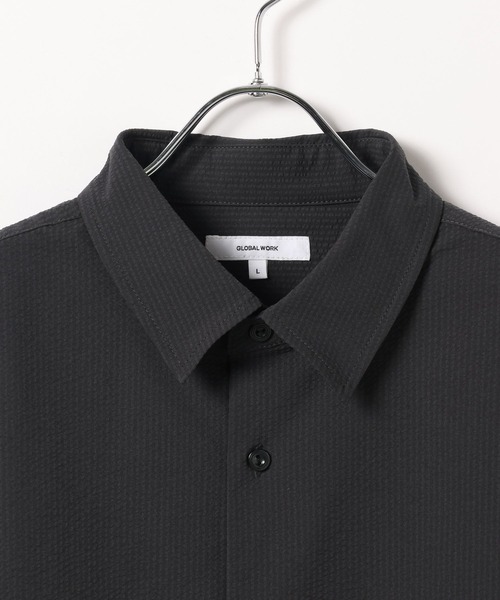 GLOBAL WORK（グローバルワーク）の「シアサッカーシャツ/589875（シャツ/ブラウス・メンズ・チャコールグレー/ブラック/ネイビー・S/M/L/XL）」の12枚目の写真